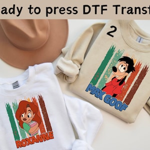 Disney Max & Roxanne Valentine DTF, Mickey and Friend DTF Transfer, Disney Valentine&#39;s Day Shirt, Disney Goofy Shirt, Disney Couples Shirt