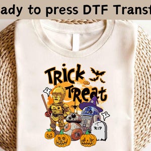 Disney Star Wars Ghost Halloween DTF, Trick or Treat DTF, Spooky Season DTF, Disney Pumpkin Shirt,Halloween Party Shirt, Galaxy&#39;s Edge Shirt