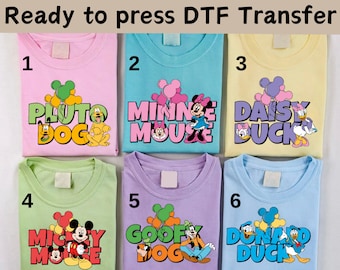 Disney Mickey and Friends Custom Characters DTF, Disney Mickey DTF,Mickey Balloon DTF Transfers, Mickey Minnie Goofy Pluto Donald Shirt