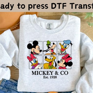 Disney Mickey & Co Est 1928 DTF Transfer, Disney Mickey Friends DTF, Family Vacation DTF Transfers, Mickey Minnie Goofy Pluto Donald Shirt