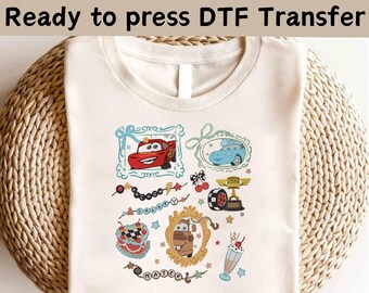 Disney Cars Lightning McQueen Coquette Bow Bracelet DTF,Disney Cars Radiator Springs DTF,Disney Cars Land DTF,Disney Cars Shirt, McQueen Tee