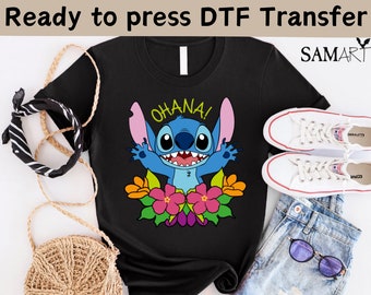 Disney Stitch Ohana DTF Transfer,Lilo And Stitch Shirt,Ready to press DTF Transfer,Stitch Ohana Shirt, Ohana Means Family Ready To Press DTF