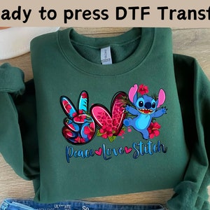 Disney Peach Love Stitch DTF Transfer,Lilo And Stitch Shirt,Ready to press DTF Transfer,Stitch Ohana Shirt,Ohana Means Family Ready To Press