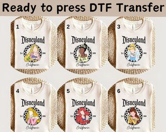 Disneyland Est 1955 California Princess DTF, Disney WDW Princess Transfer, Disney Princess Characters-shirt, Disney Princess Girl Trip-shirt