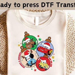 Disney Cars Lightning McQueen Christmas DTF,Disney Cars Radiator Springs Christmas DTF,Disney Cars Shirt, Lightening McQueen Christmas Shirt