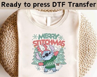 Disney Lilo And Stitch Christmas DTF,Disney Merry Stitchmas Shirt,Disney Stitch Christmas Shirt, Christmas Party Shirt,Disney Christmas Gift