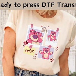 Disney Pixar Toy Story Lotso Grid Fotos DTF Transfer, Toy Story Lotso Bär DTF, Disney Buzz bereit zum Pressen, Toy Story Shirt, Lotso Bär