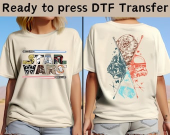 Disney Star Wars DTF Transfer,Star Wars Characters Transfer, Disney Galaxy&#39;s Edge DTF,Star Wars Shirt, Darth Vader Tee, Baby Yoda,Death Star