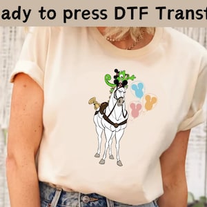 Disney Tangled Pascal And Maximus Wear Mouse Ears With Mickey Balloon DTF Transfer,Rapunzel Tangled DTF,Disney Princess Shirt,Rapunzel Shirt