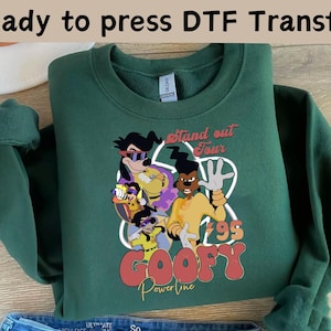 Disney Goofy Powerline Stand Out Tour 95 DTF, Disney Max Goofy Roxanne Powerline Shirt, Disney Goofy DTF, Disney A Goofy Movie Shirt