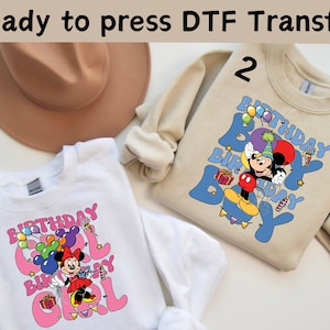 Disney Mickey Birthday Boy DTF, Disney Minnie Birthday Girl DTF, Kids Birthday DTF, Disney Birthday Trip Shirt, Disney Family Matching Shirt