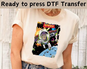 Toy Story Buzz Lightyear DTF Transfer, Disney Buzz Lightyear DTF, Disney Buzz listo para presionar, camisa de Toy Story, camisa de película de Toy Story, camiseta Buzz