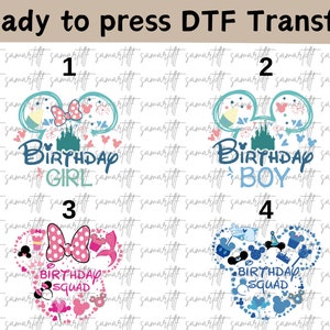 Disney Mickey Custom Birthday DTF Transfer,Disney Birthday Squad DTF,Disney Birthday Girl DTF,Disney Birthday Boy Shirt,Birthday Squad Shirt