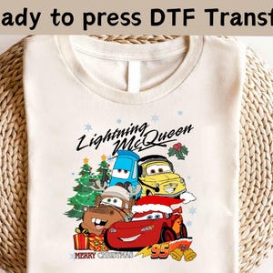 Disney Cars Christmas DTF, Cars Radiator Springs Christmas DTF, Lightning McQueen Christmas Tee, Christmas Party Tee, Mater Christmas Shirt