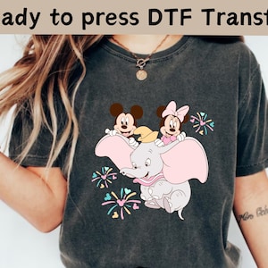 Disney Dumbo The Flying Elephant DTF, Mickey and Minnie Shirt, Dumbo Flying Elephant DTF Transfer, Dumbo Birthday Shirt, Disney Mickey Shirt