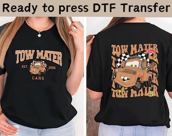 Disney Mater Two-Sided DTF Transfer,Disney Cars Radiator Springs Transfer,Disney Cars Land DTF,Disney Cars Ready To Press, McQueen and Mater