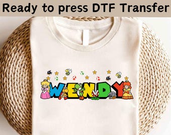 Super Mario Custom Name DTF, Super Mario Character DTF, Super Mario Birthday Party DTF, Super Mario Family Shirt,Super Mario Birthday Gift
