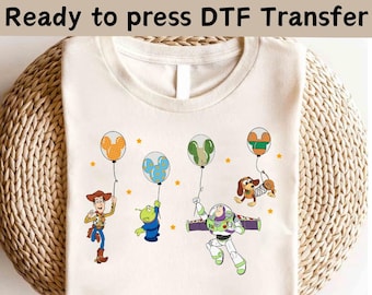 Disney Toy Story Friends Balloon DTF, Buzz Woody Jessie Slinky Aliens Rex DTF Transfer, Disney Toy Story Shirt, Disney Characters Shirt