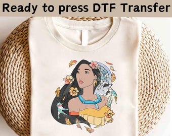 Disney Pocahontas DTF Transfer,Pocahontas Ready to press DTF Transfer, Disney Princess  Pocahontas Shirt, Princess Shirt, Pocahontas Shirt