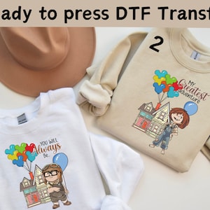 Disney Up Adventure Is Out There DTF Transfer,Carl And Ellie DTF,Pixar Up Shirt,Disney Carl And Ellie Valentines Shirt,Disney Up Lover Shirt