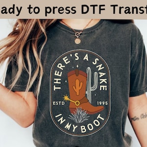 Disney Toy Story Woody DTF Transfer, Woody Theres A Snake In My Boot DTF, Toy Story  DTF Transfers, Dinsey Toy Story Woody Shirt