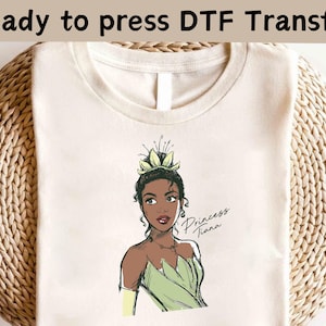 Disney Princess Tiana DTF,Princess DTF,Princess And The Frog DTF, Disney Princess Shirt,Princess Birthday Girl Shirt, Disney Girl Trip Shirt