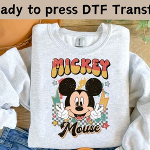 Retro Mickey Mouse DTF Transfer, Disney World Vintage Mickey DTF, Classic Mickey DTF Transfers, Mickey Mouse Characters Ready To Press