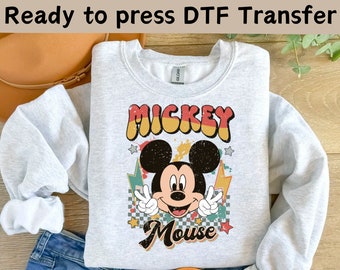 Retro Mickey Mouse DTF Transfer, Disney World Vintage Mickey DTF, Classic Mickey DTF Transfers, Mickey Mouse Characters Ready To Press