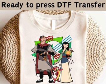 Disney Princesa Mulan DTF, Disney Mulan e amigos Transfer, Disney Princesa DTF, Disney Princesa Mulan Camiseta, Princesa Menina Viagem Camiseta