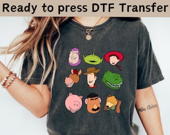 Transferencia DTF de Toy Story, Disney World Toy Story DTF, Transferencias DTF de Toy Story, Personajes de películas de Toy Story listos para presionar, Camisa de cumpleaños de Disney