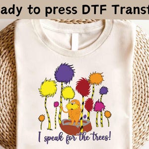 Dr. Seuss Lorax DTF, Lorax Ich spreche für die Bäume DTF, 100 Tage Schule Shirt, Dr. Cat Buch Shirt, Lesetag Liebhaber Shirt, Lehrer Leben