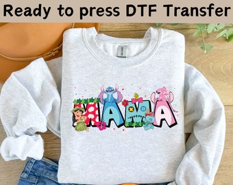 Disney Stitch and Lilo Mama DTF Transfer, Lilo and Stitch Mama Shirt, Mother's Day DTF, Disney Stitch Mom Tee, Disney Mama Shirt, Stitch Tee