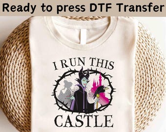 Maléfica, villanos de Disney, yo dirijo este castillo, camiseta de El Mal, camiseta de Viaje de Chicas de Disney, camiseta a juego de La Reina Malvada de Disney