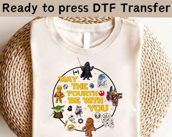 Disney Star Wars May the 4th Be With You DTF, Star Wars Group DTF, Star Wars Shirt, Darth Vader, Galaxy's Edge Shirt,Star Wars Birthday Gift