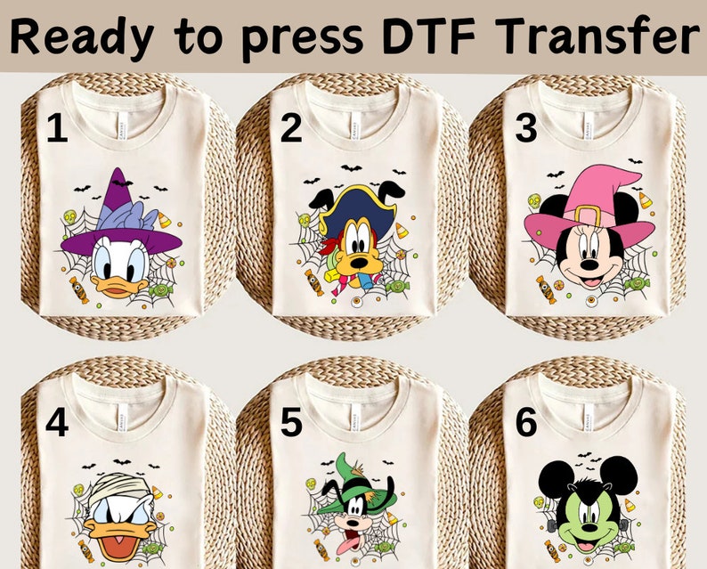 Disney Mickey and Friends Characters Halloween Dtf,trick or Treat Dtf ...