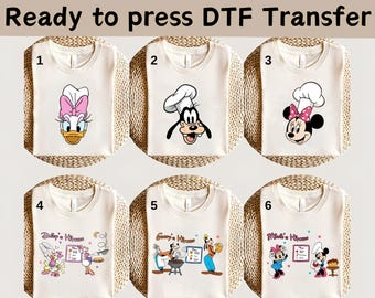 Disney Mickey and Friends Chef DTF, Disney Mickey Cooking DTF, Disney Mickey Minnie Goofy Pluto Donald Shirt, Disney’s Kitchen Shirt