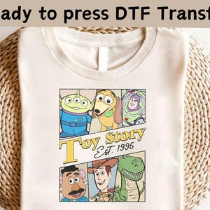 Disney Toy Story Friends DTF Transfer, Buzz Woody Jessie Slinky Aliens Rex DTF Transfer, Disney Toy Story Shirt,Disney Characters Shirt
