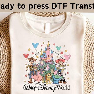 Disney Toy Story Friends Castle DTF Transfer,Buzz Woody Jessie Slinky Aliens Rex DTF Transfer,Disney Toy Story Shirt,Disney Characters Shirt