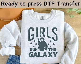 Star Wars Princess Leia Girls Run The Galaxy DTF Transfer, Star Wars DTF, Galaxy&#39;s Edge DTF Transfers, Star Wars Shirt, Princess Leia Shirt