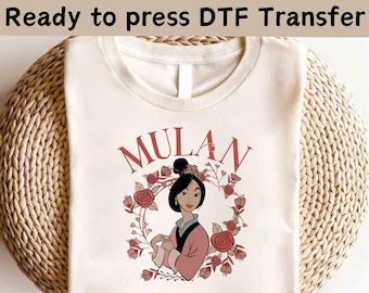 Disney Princesa Mulan DTF, Transferência Disney Mulan e Amigos, Disney Princesa DTF, Camiseta Disney Princesa Mulan, Camiseta Princesa Viagem Menina