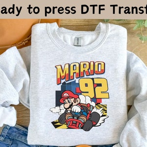 スーパーマリオカート92 DTF転送、スーパーマリオキャラクターDTF転送、スーパーマリオゲームDTF、スーパーマリオクッパプレス準備完了、スプリング転送