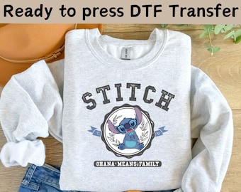 Disney Stitch Ohana DTF Transfer,Lilo And Stitch Shirt,Ready to press DTF Transfer,Stitch Ohana Shirt, Ohana Means Family Ready To Press DTF
