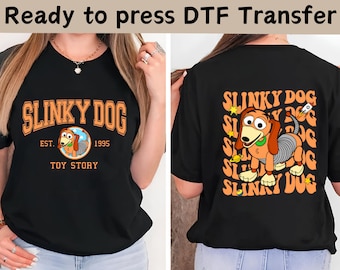 Transferencia DTF de Toy Story Slinky Dog, Disney World Toy Story DTF, Transferencias DTF de Toy Story, Personajes de Toy Story listos para presionar, Cumpleaños de perro Slinky