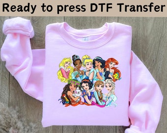 Disney Princess Characters Group DTF Transfer, Disney Princess Transfer, Disney Magic Kingdom DTF,Disney Princess Ready To Press, Girl Trip