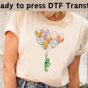 Disney Pascal With Mickey Balloon DTF Transfer, Rapunzel Tangled DTF, Disney Princess Shirt, Cute Pascal Rapunzel Shirt, Rapunzel Shirt