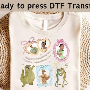 Disney Princess Tiana Coquette Bows DTF, Disney Princess DTF, Princess And The Frog DTF, Disney Princess Shirt, Princess Birthday Girl Shirt