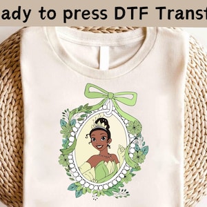 Disney Princess Tiana Coquette Bows DTF, Disney Princess DTF, Princess And The Frog DTF, Disney Princess Shirt, Princess Birthday Girl Shirt