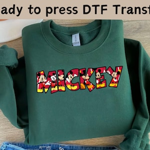 Retro Mickey Mouse DTF Transfer, Disney World Vintage Mickey DTF, Classic Mickey DTF Transfers, Mickey Mouse Characters Ready To Press