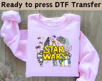 Disney Star Wars DTF-överföring, Disneyland Star Wars-överföring, Disney Star Wars-karaktärer DTF, Star Wars färdiga att tryckas, Disneyland-familjen