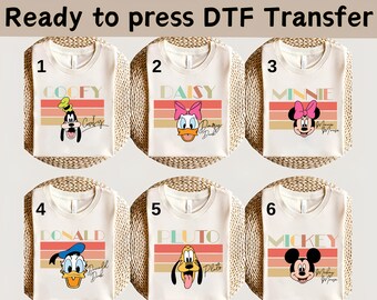 Disney Mickey and Friends Group DTF, Disney Mickey DTF, Mickey Trip DTF, Mickey Minnie Goofy Pluto Donald Shirt, Classic Mickey Mouse Tee
